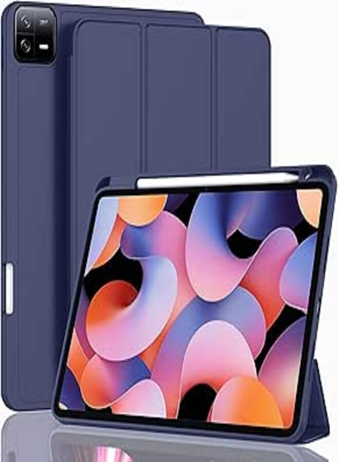 TGK Smart Flexible with Pencil Holder Trifold Back Flip Stand Case Cover for Xiaomi Mi Pad 6 11 inch (Royal Blue)